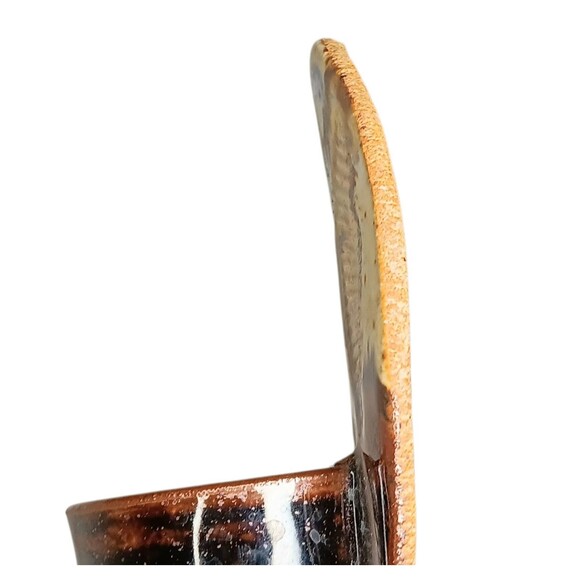 Pottery Wall Pocket Succulent Planter Boho Brown Tan Green Blue Small 3" x 5" - Picture 10 of 13